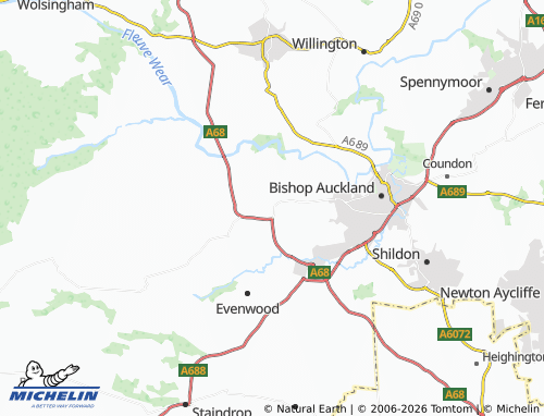 MICHELIN Etherley map - ViaMichelin