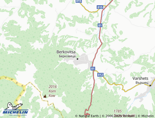 MICHELIN Berkovitsa map - ViaMichelin