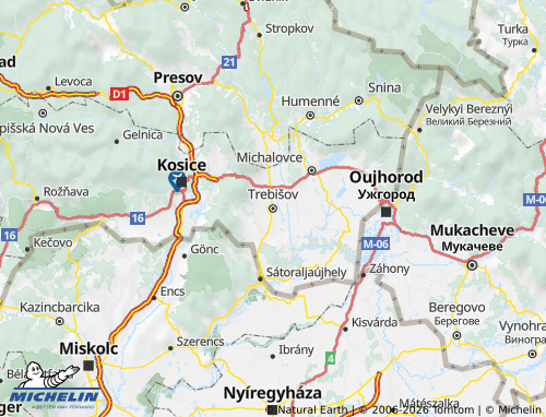 Mappa MICHELIN Trebišov - ViaMichelin
