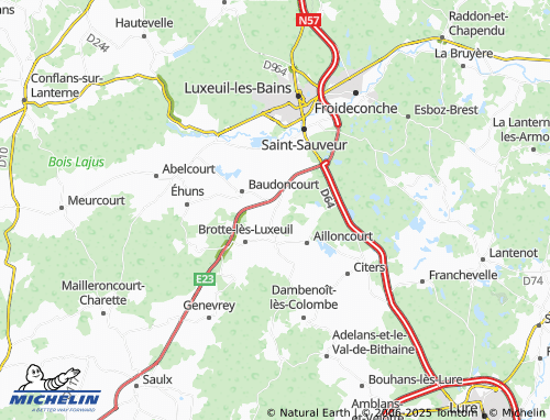 MICHELIN La Chapelle-lès-Luxeuil map - ViaMichelin