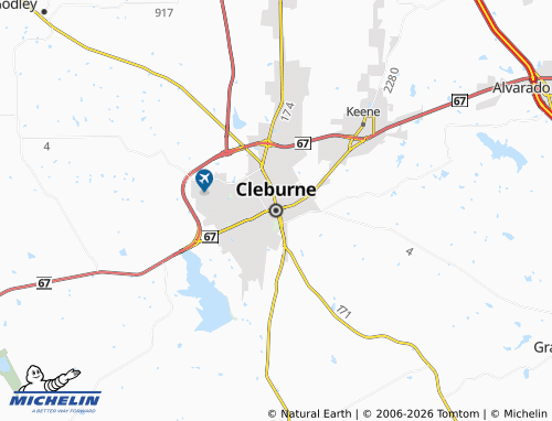 Kaart MICHELIN Cleburne - ViaMichelin
