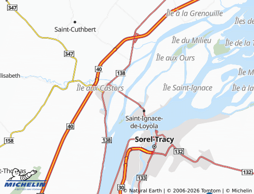 MICHELIN-Landkarte La Visitation-de-l'Île-Dupas - ViaMichelin