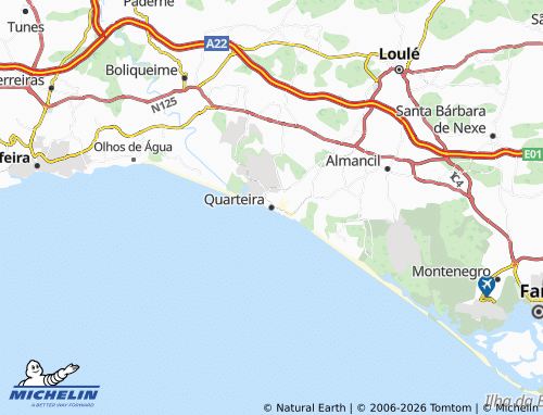 Mapa MICHELIN Quarteira - ViaMichelin