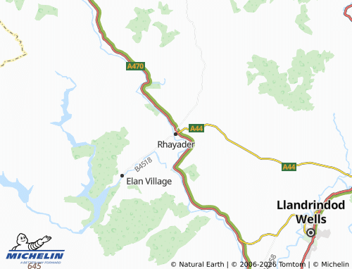 Mappa MICHELIN Rhayader - ViaMichelin