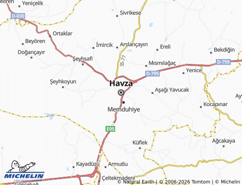 MICHELIN Havza map - ViaMichelin