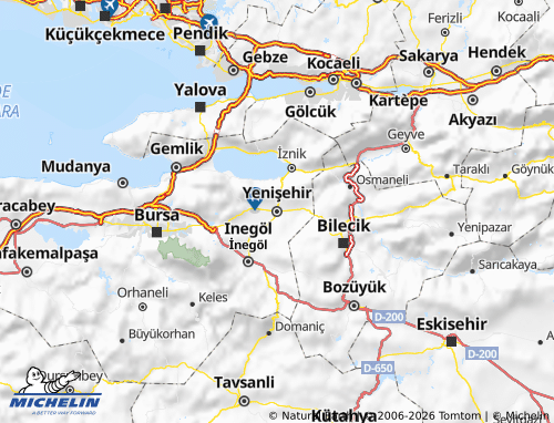MICHELIN Yenişehir map - ViaMichelin