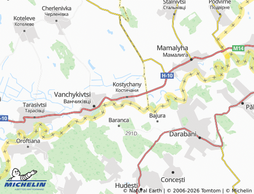 Mapa MICHELIN Kostychany - ViaMichelin