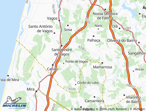 Mapa MICHELIN Rio Tinto - ViaMichelin