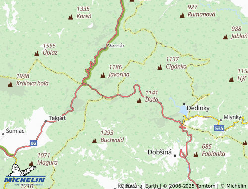 Kaart MICHELIN Dobšinská Ľadová Jaskyňa - ViaMichelin