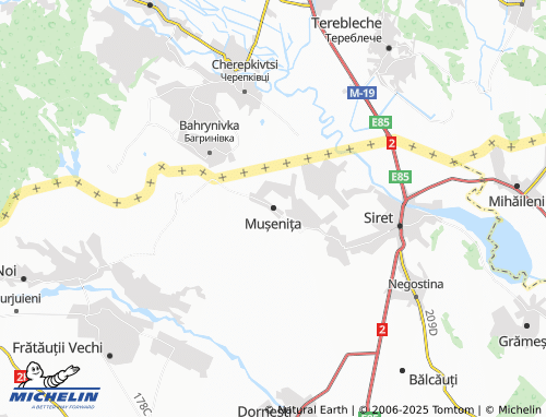 MICHELIN Mușenița map - ViaMichelin