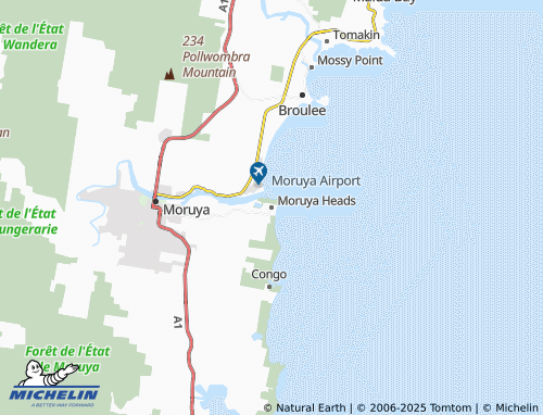 MICHELIN Moruya Heads map - ViaMichelin