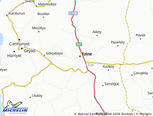 MICHELIN Danişment map - ViaMichelin