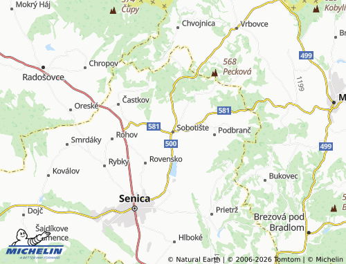 MICHELIN-Landkarte Sobotište - ViaMichelin