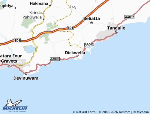 MICHELIN-Landkarte Dickwella - ViaMichelin