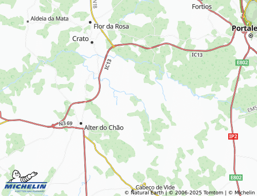 MICHELIN Montes Novos map - ViaMichelin