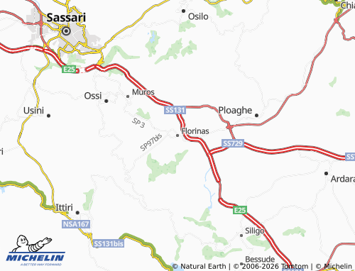 Carte MICHELIN Florinas - ViaMichelin