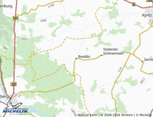 MICHELIN Breddin map - ViaMichelin