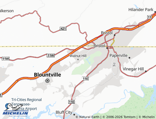 Mappa MICHELIN Walnut Hill - ViaMichelin