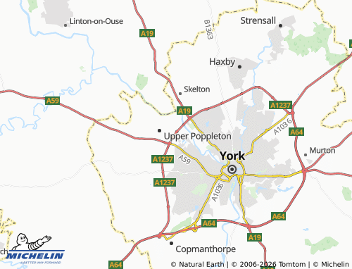 Carte MICHELIN Nether Poppleton - ViaMichelin