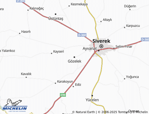 MICHELIN Gözelek map - ViaMichelin