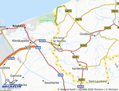 Carte MICHELIN Sluis - ViaMichelin