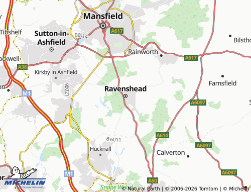 MICHELIN Ravenshead map - ViaMichelin