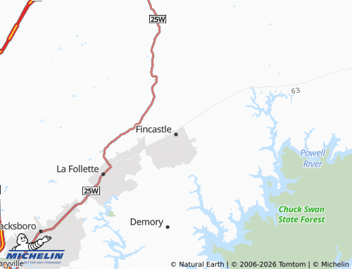 Mapa MICHELIN Fincastle - ViaMichelin
