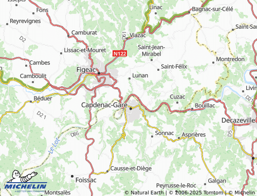 MICHELIN Cavagnac map - ViaMichelin