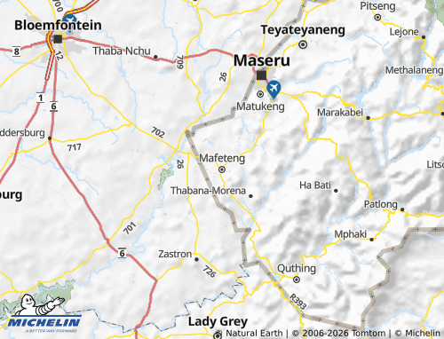 MICHELIN-Landkarte Mafeteng - ViaMichelin