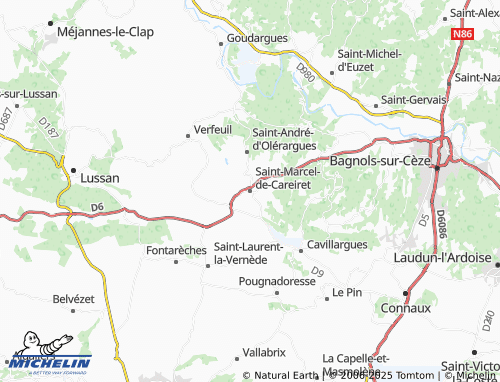 MICHELIN Saint-Marcel-de-Careiret map - ViaMichelin