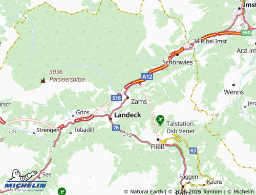 MICHELIN Zams map - ViaMichelin