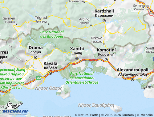Carte MICHELIN Xanthi - ViaMichelin