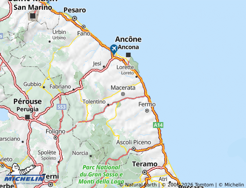 MICHELIN-Landkarte Macerata - ViaMichelin