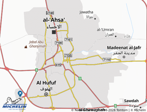 MICHELIN Al Khudud map - ViaMichelin