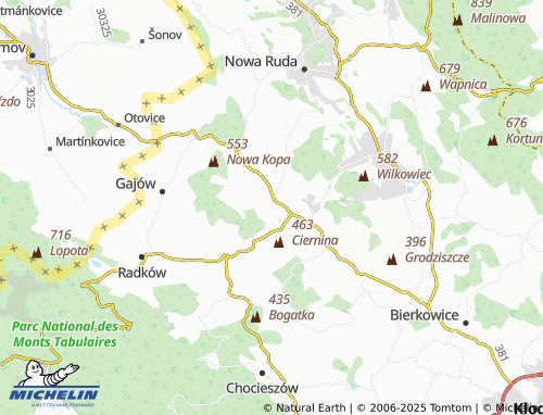 MICHELIN Ścinawka Średnia map - ViaMichelin