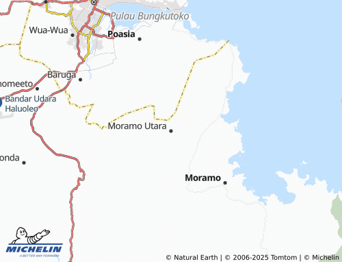 MICHELIN Moramo Utara map - ViaMichelin