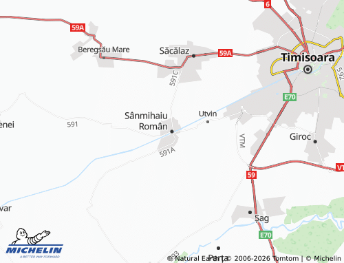 Mappa MICHELIN Sânmihaiu Român - ViaMichelin