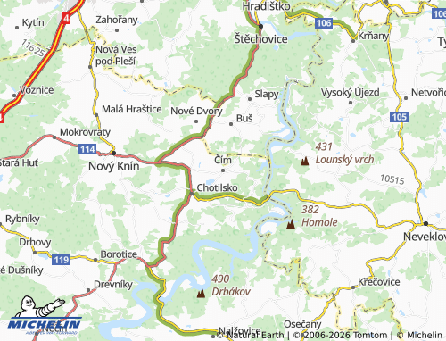 Mapa MICHELIN Čím - ViaMichelin