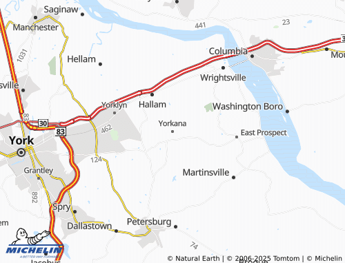 MICHELIN Yorkana map - ViaMichelin