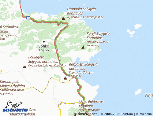 MICHELIN Korfos map - ViaMichelin