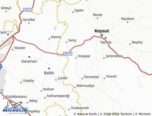 MICHELIN Hotaşlar map - ViaMichelin
