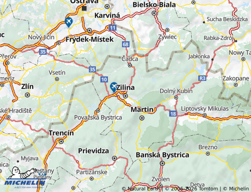 Mappa MICHELIN Žilinský kraj - ViaMichelin