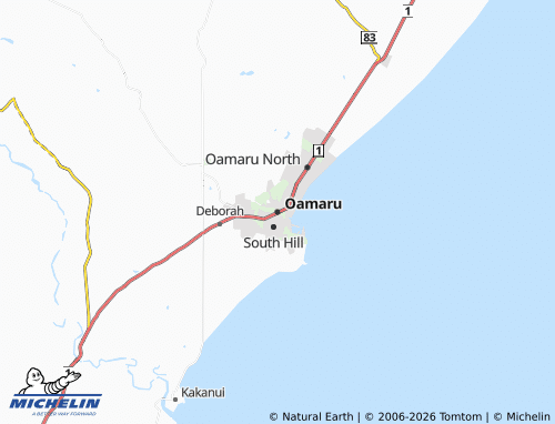 Mapa MICHELIN Oamaru - ViaMichelin