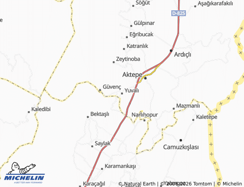 MICHELIN Yuvalı map - ViaMichelin