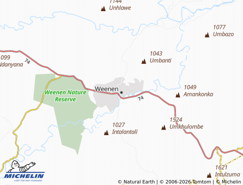 MICHELIN-Landkarte Weenen - ViaMichelin
