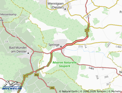 MICHELIN Springe map - ViaMichelin