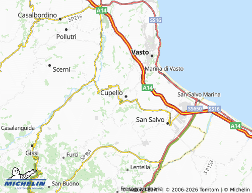 MICHELIN Cupello map - ViaMichelin