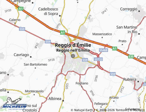 Mapa MICHELIN Reggio Nell'Emilia - ViaMichelin
