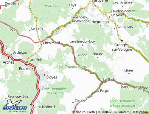 Mappa MICHELIN Tendon - ViaMichelin