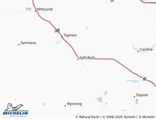 Carte MICHELIN Split Rock - ViaMichelin